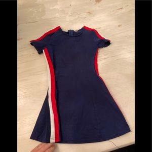 Navy dress with stripes size 5